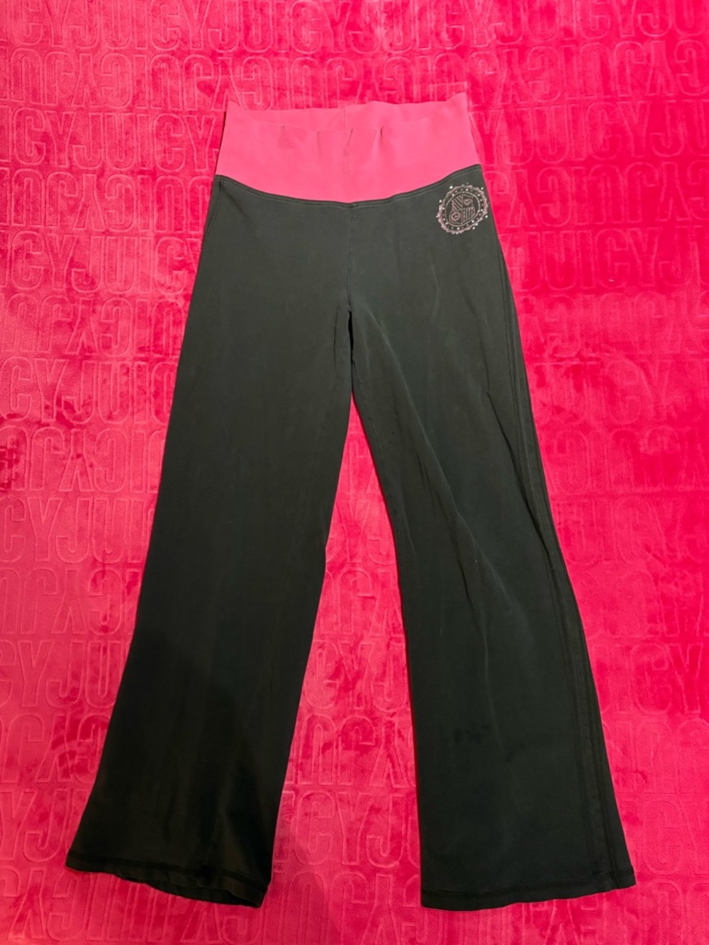 Y2K Cherokee Black & Pink Flare Yoga Pants